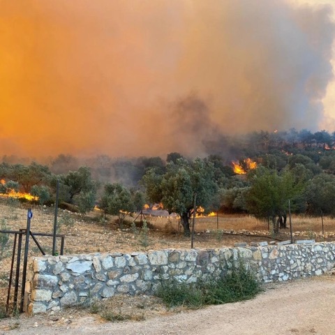 Μεγάλη δασική πυρκαγιά απειλεί τη Σμύρνη – 175  σπίτια εκκενώθηκαν